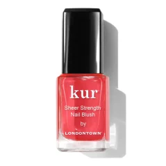 LONDONTOWN Kur Sheer Strength Nail Blush Poppy zpevňující lak na nehty průhledná šarlatová 12 ml