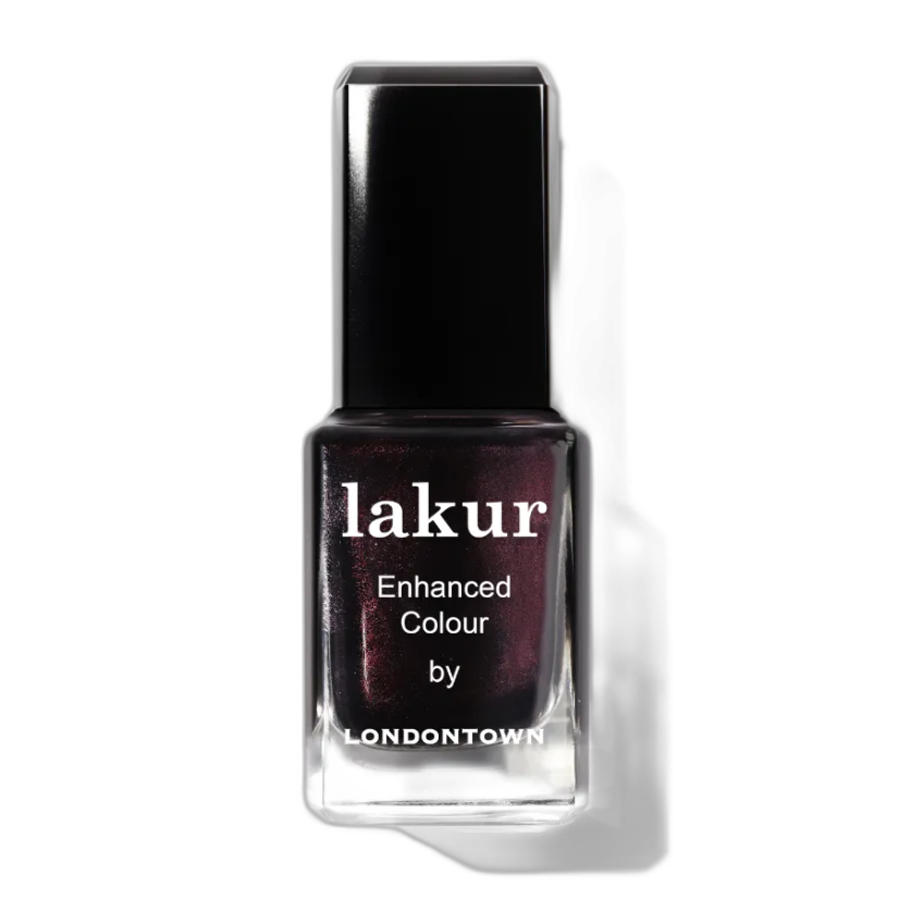 LONDONTOWN Lakur Spilled Wine lak na nehty vínová s třpytkami 12 ml