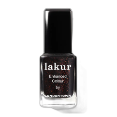 LONDONTOWN Lakur Around the Fireplace lak na nehty hnědá s měděnými třpytkami 12 ml