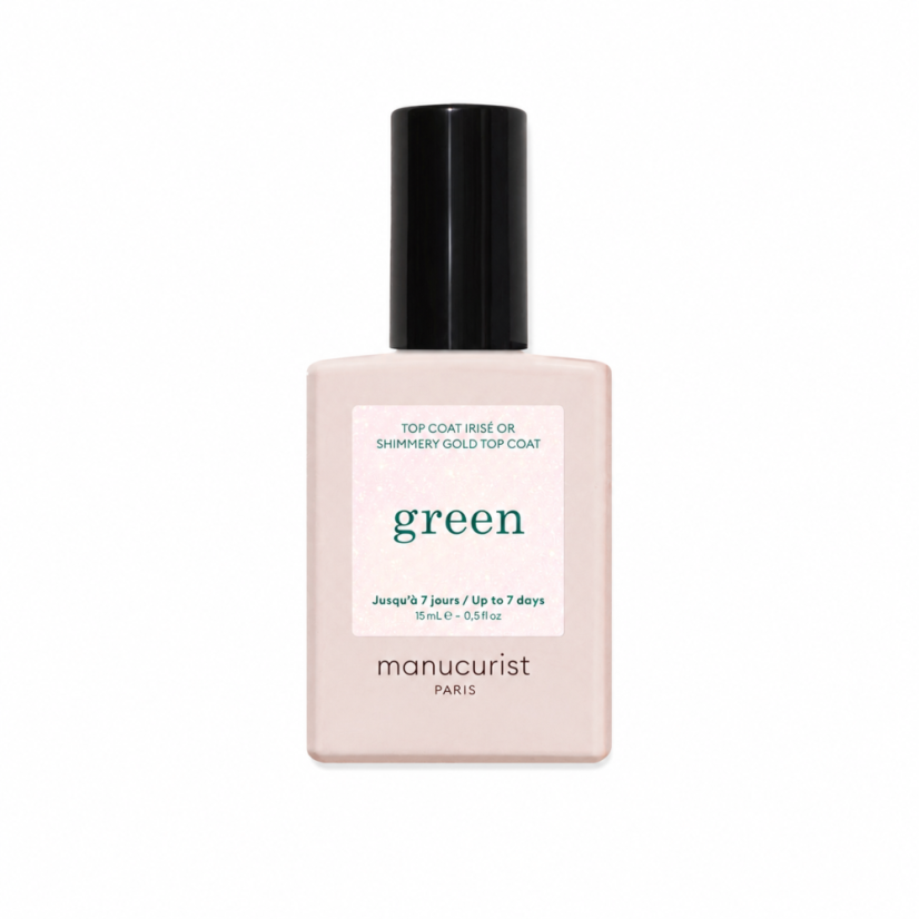 MANUCURIST GREEN SHIMMERY TOP COAT GOLD 15ml