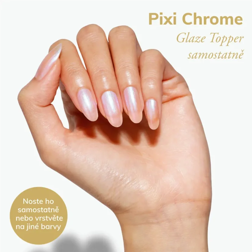 LONDONTOWN Lakur Pixi Chrome Glaze Topper lak na nehty fialový chrom 12 ml