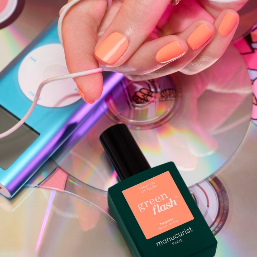 MANUCURIST GREEN FLASH LED LAKIER ŻELOWY TANGERINE 15ml