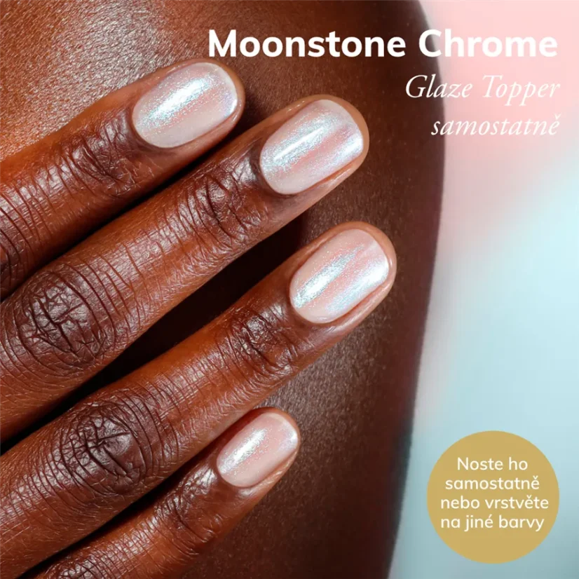 LONDONTOWN Lakur Moonstone Chrome Glaze Topper lak na nehty zelený chrom 12 ml