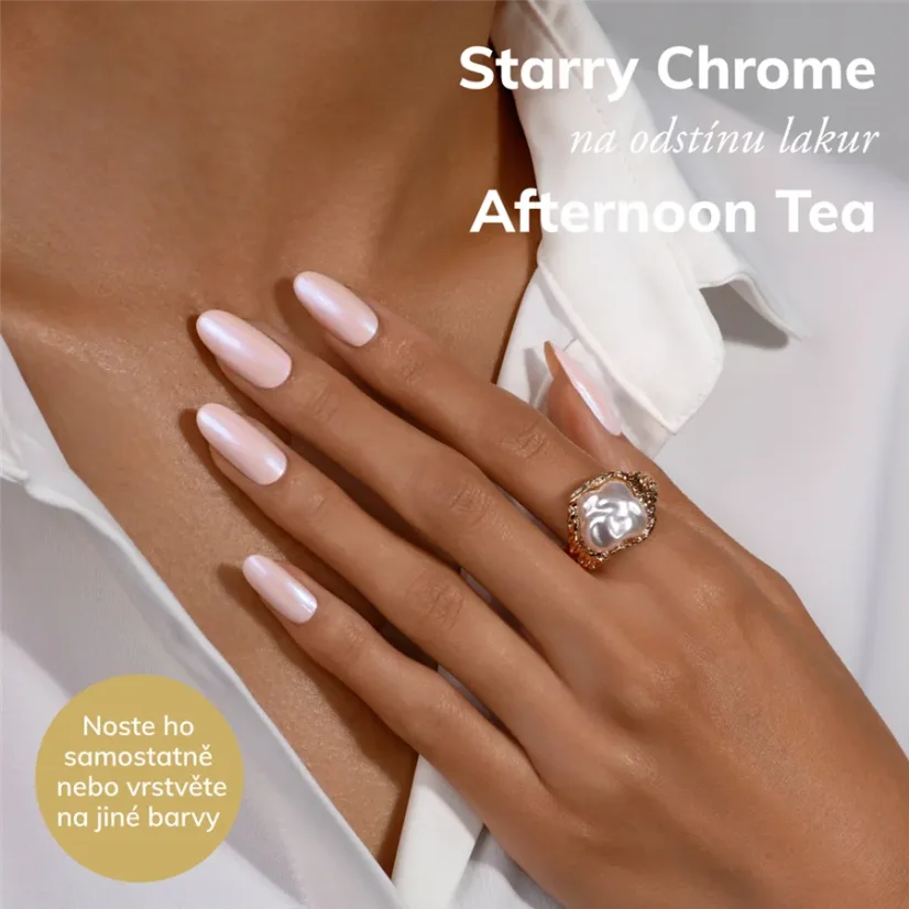 LONDONTOWN Lakur Starry Chrome Glaze Topper lak na nehty chladný modrý chrom 12 ml