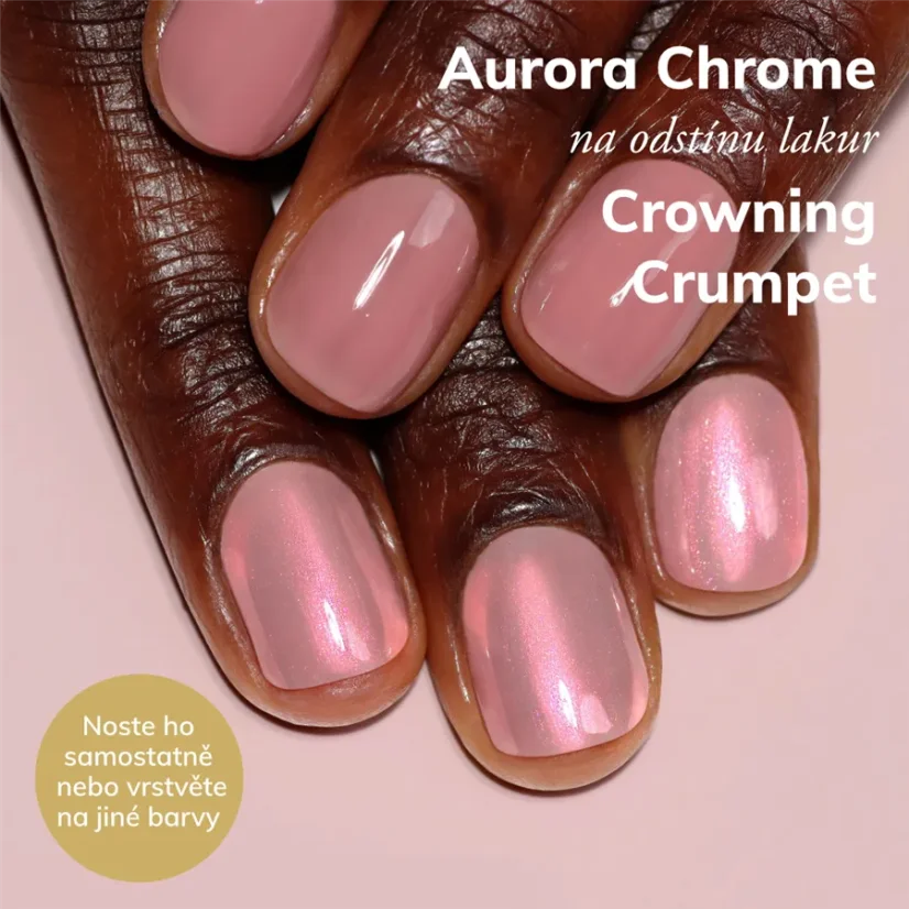 LONDONTOWN Lakur Aurora Chrome Glaze Topper lak na nehty teplý červený chrom 12 ml