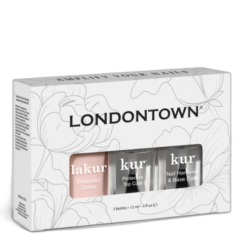 LONDONTOWN Sheer Mani Set – súprava pre priehľadnú manikúru (3 ks)