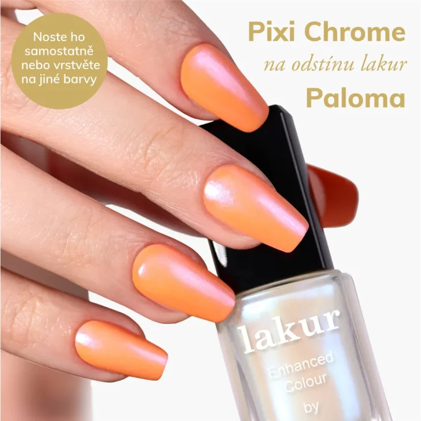 LONDONTOWN Lakur Pixi Chrome Glaze Topper lak na nehty fialový chrom 12 ml