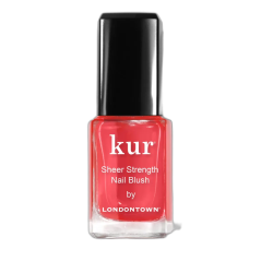 LONDONTOWN Kur Sheer Strength Nail Blush Poppy zpevňující lak na nehty průhledná šarlatová 12 ml