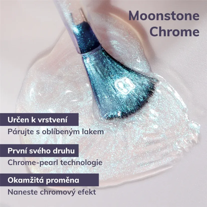 LONDONTOWN Lakur Moonstone Chrome Glaze Topper lak na nehty zelený chrom 12 ml