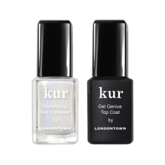 LONDONTOWN Kur Conceal & Go zestaw rozświetlacz do paznokci Original i Gel Genius Top Coat 2x12 ml