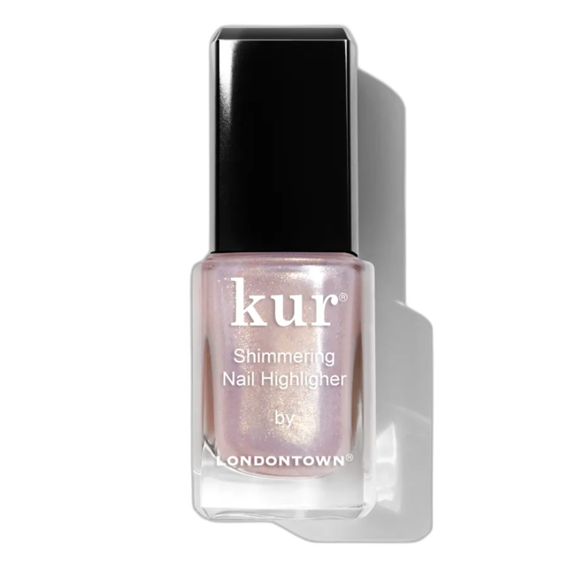 LONDONTOWN Kur Shimmering Nail Highlighter Sunkissed lak na nehty rozjasňující zlatý s třpytkami 12 ml