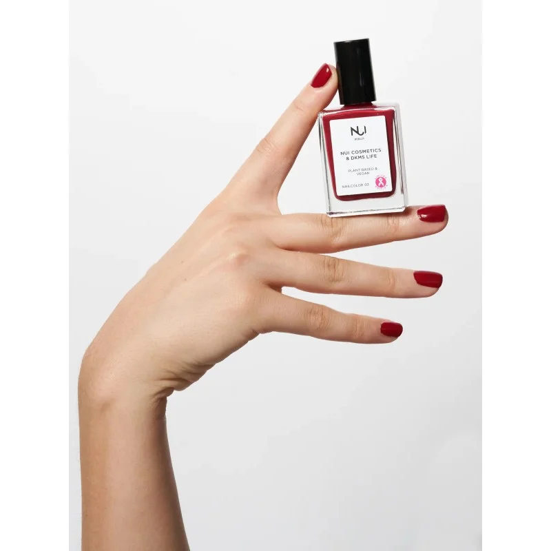NUI COSMETICS PŘÍRODNÍ LAK NA NEHTY 03 DARK RED VIOLETT 14 ML