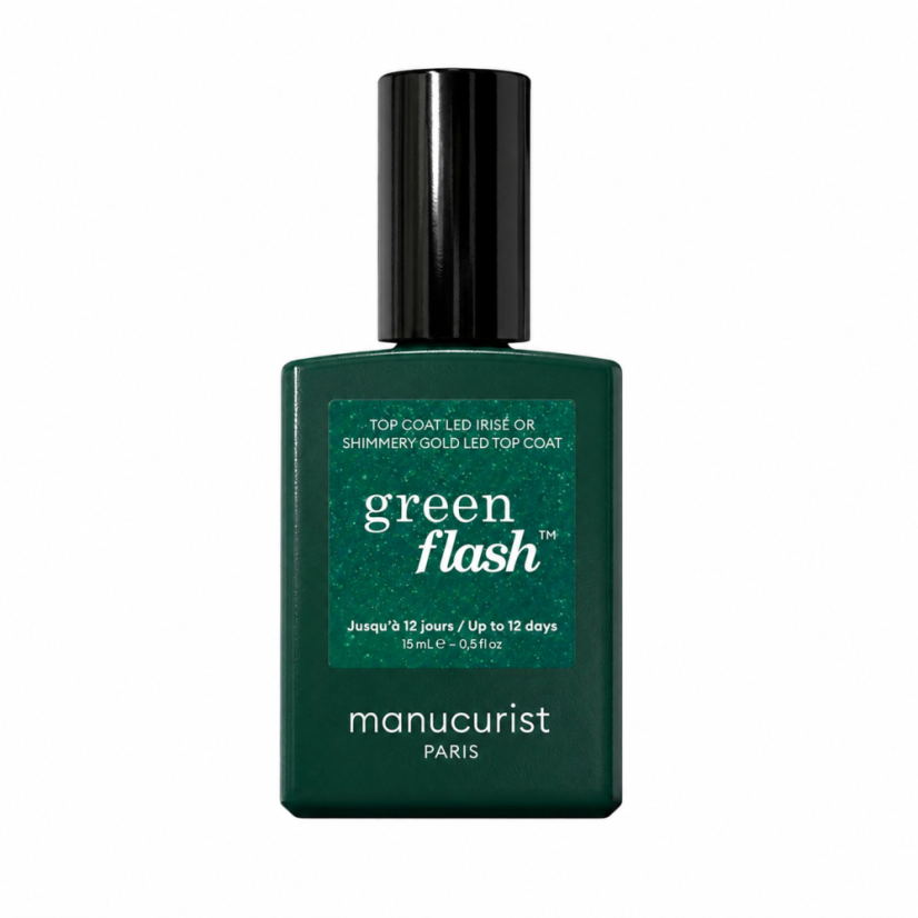 MANUCURIST GREEN FLASH LED SHIMMERY TOP COAT GOLD 15ml