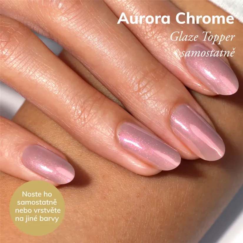 LONDONTOWN Lakur Aurora Chrome Glaze Topper lak na nehty teplý červený chrom 12 ml