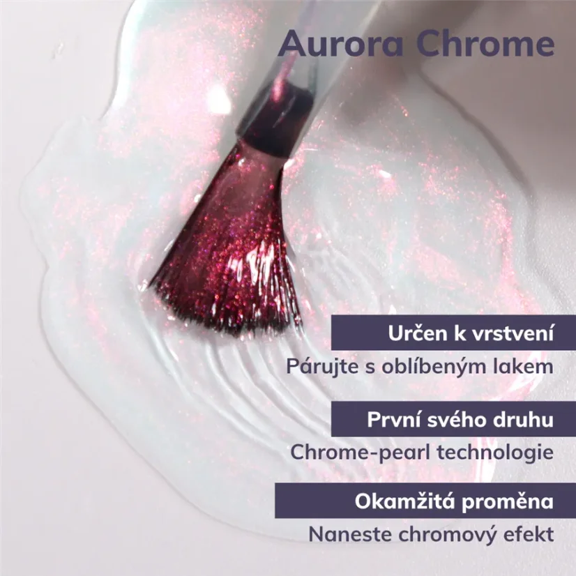 LONDONTOWN Lakur Aurora Chrome Glaze Topper lak na nehty teplý červený chrom 12 ml