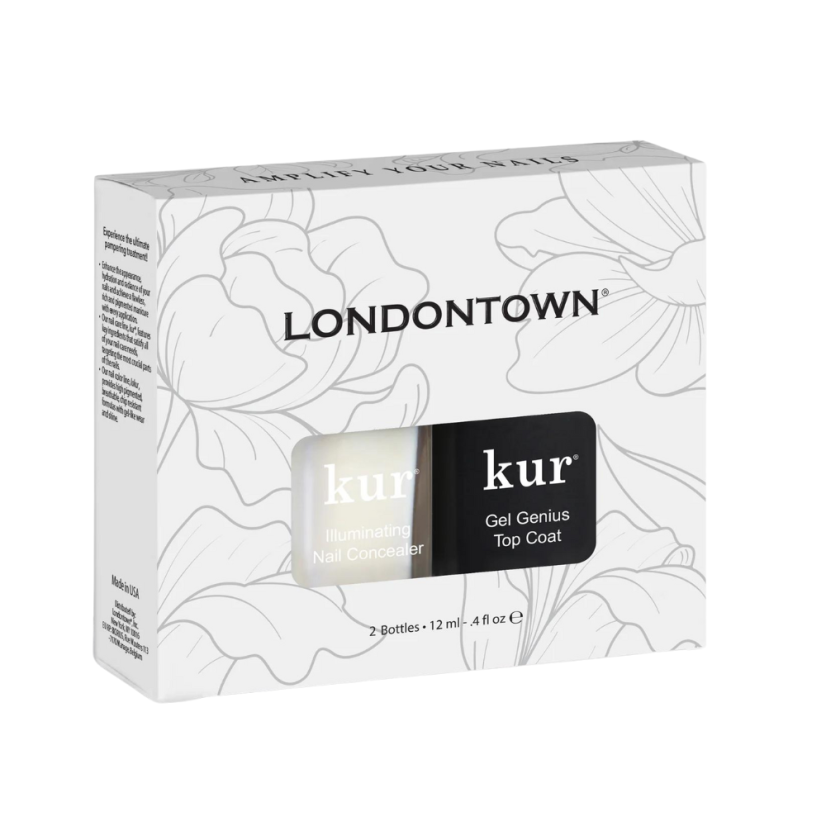 LONDONTOWN Kur Conceal & Go zestaw rozświetlacz do paznokci Original i Gel Genius Top Coat 2x12 ml