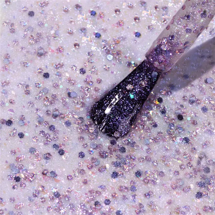 Lak na nehty Londontown Lakur Grape Fizz, fialkové holografické glitry