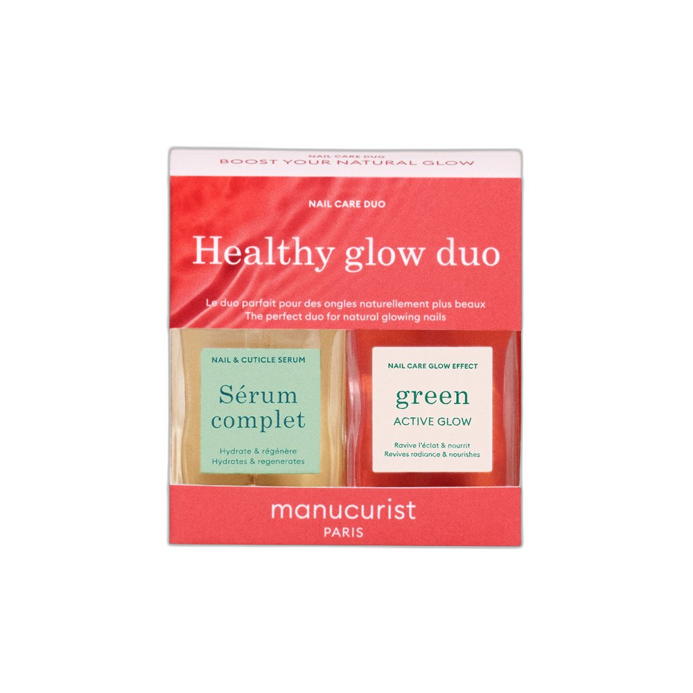 Manucurist Healthy Glow Duo — Active Glow Raspberry i Sérum Complet