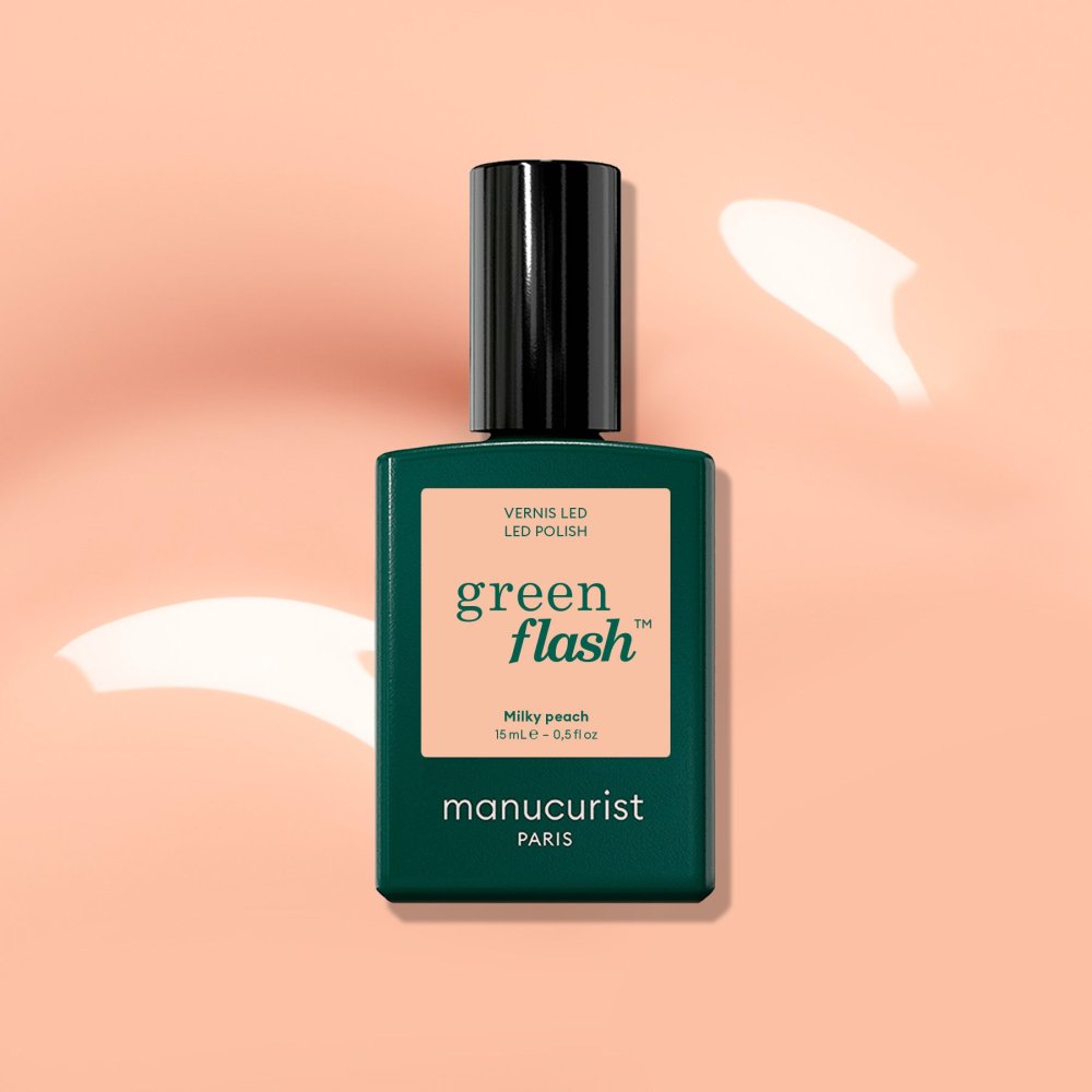Manucurist Green Flash LED gél lak Milky Peach 15 ml