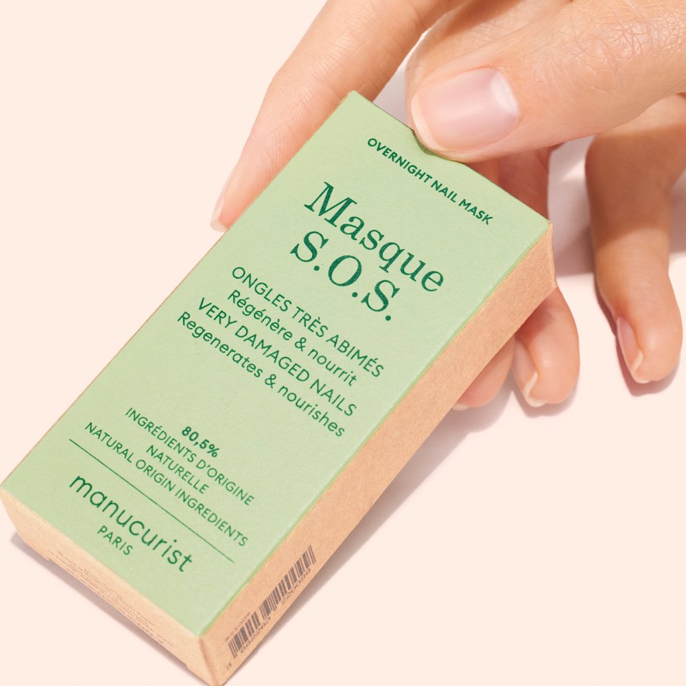 S.O.S. nočná maska Manucurist, detail balenia nočnej kúry na nechty 15 ml